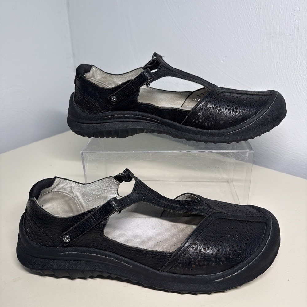 Relax Foam Jambu Creek Wide Women's 8,5 W Black Leather Loafers Shoes